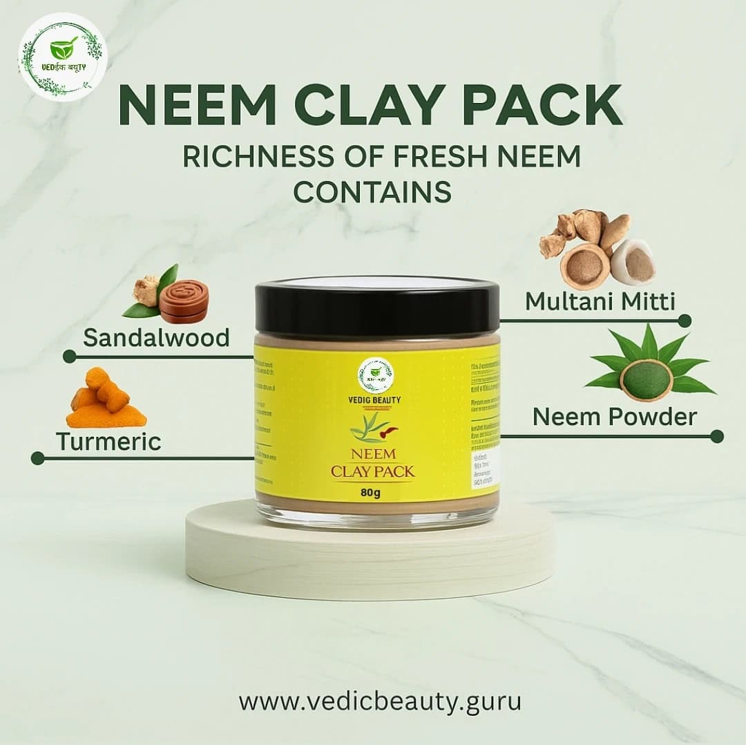Homemade Neem Clay Pack | Multani Mitti for Pimples 100 gm