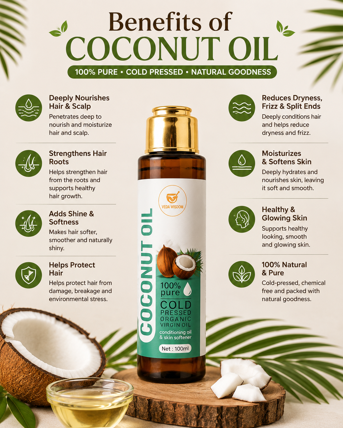 Cold Pressed Coconut Oil(100ml) - Image 3