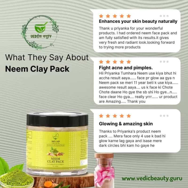Homemade Neem Clay Pack | Multani Mitti for Pimples 100 gm - Image 5