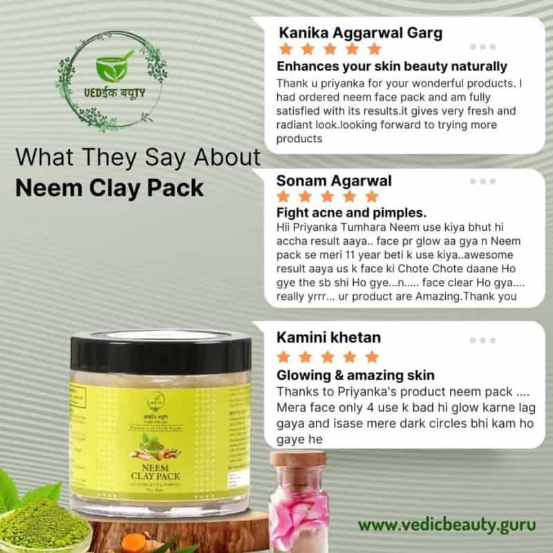 Homemade Neem Clay Pack | Multani Mitti for Pimples 100 gm - Image 4