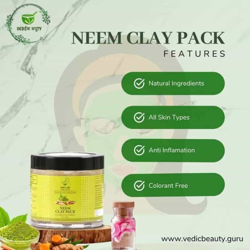 Homemade Neem Clay Pack | Multani Mitti for Pimples 100 gm - Image 2