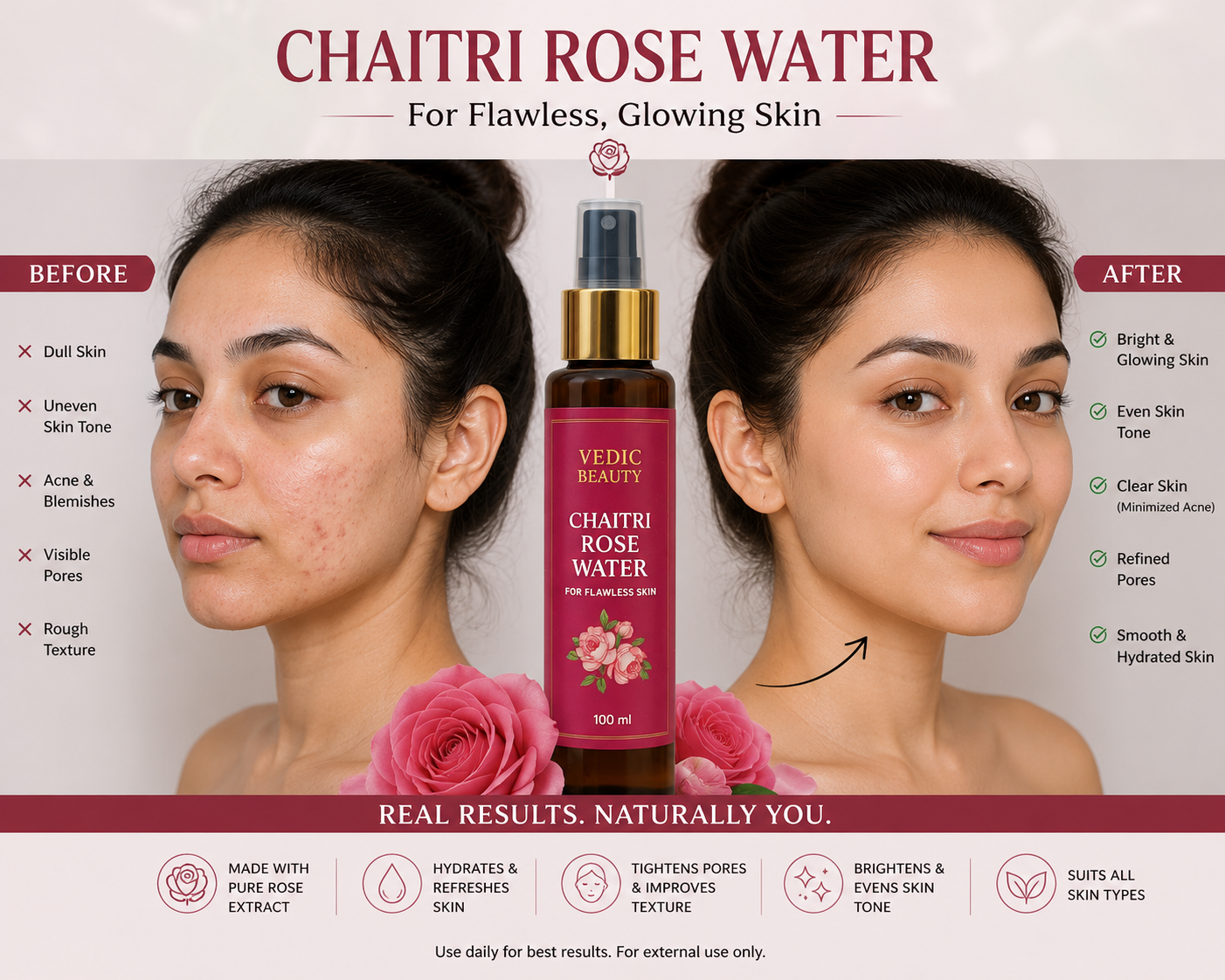 Pure Rose Water (Gulab Jal) | 100ml - Image 3