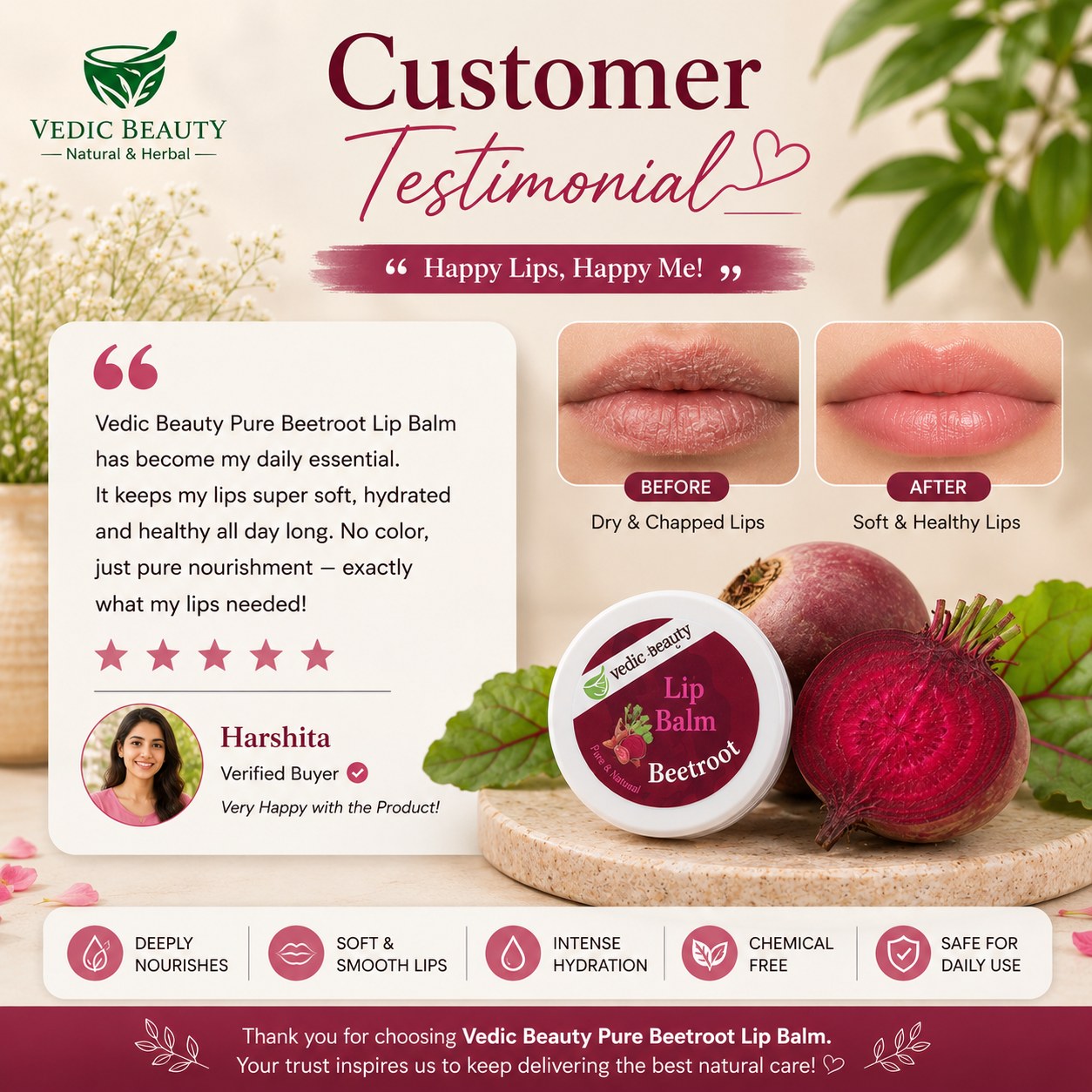 BEETROOT LIP BALM 10gm - Image 5